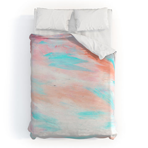 Allyson Johnson Coral Abstract Duvet Cover