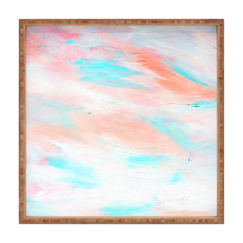 Allyson Johnson Coral Abstract Square Tray