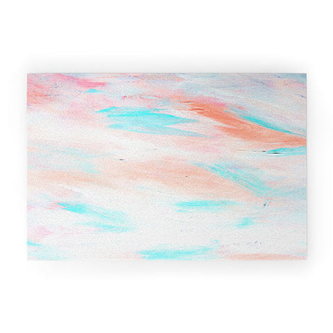 Allyson Johnson Coral Abstract Welcome Mat