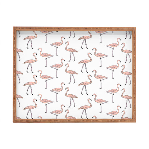 Allyson Johnson Fancy Flamingos Rectangular Tray