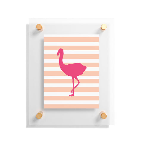Allyson Johnson Flamingos and peach Floating Acrylic Print