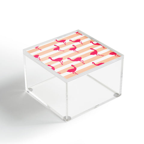 Allyson Johnson Flamingos and peach Acrylic Box
