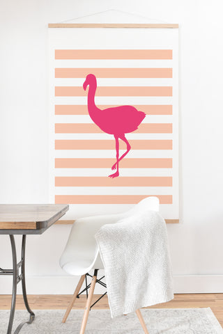 Allyson Johnson Flamingos and peach Art Print And Hanger