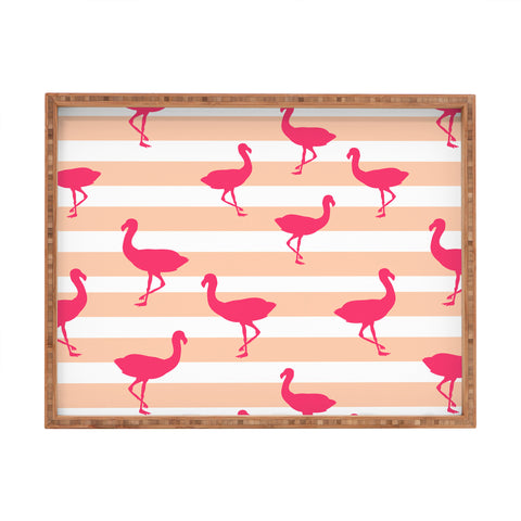 Allyson Johnson Flamingos and peach Rectangular Tray