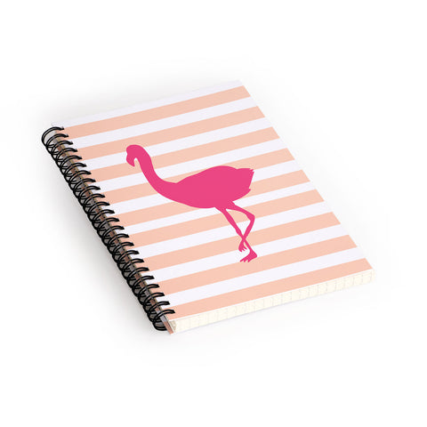 Allyson Johnson Flamingos and peach Spiral Notebook