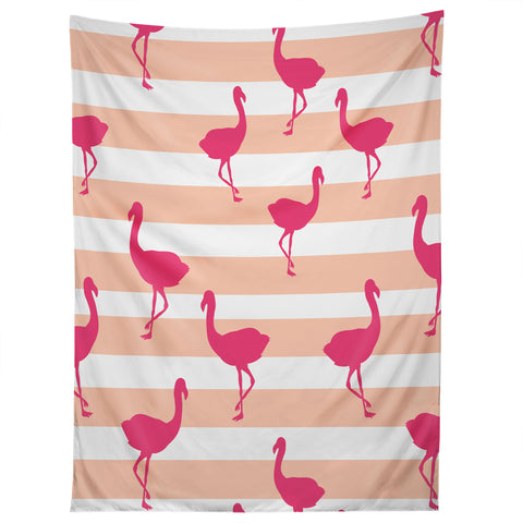 Allyson Johnson Flamingos and peach Tapestry