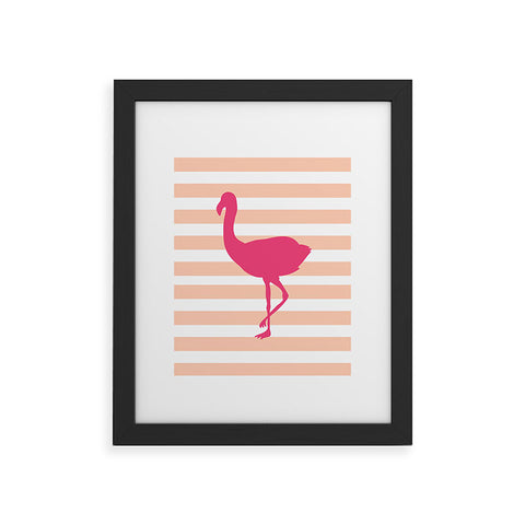 Allyson Johnson Flamingos and peach Framed Art Print