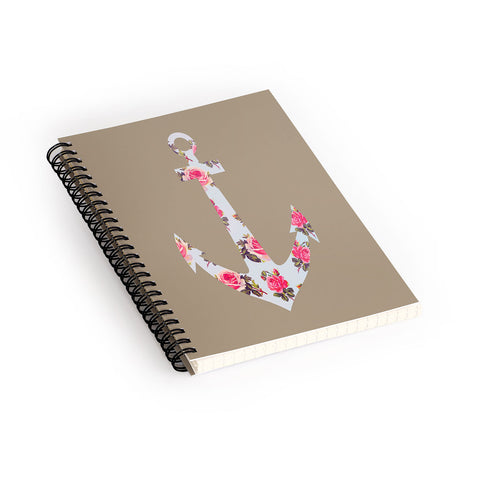 Allyson Johnson Floral Anchor Spiral Notebook