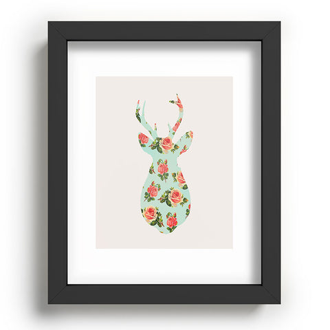 Allyson Johnson Floral Deer Silhouette Recessed Framing Rectangle