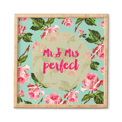 Allyson Johnson Floral Mr and Mrs Perfect Framed Wall Art