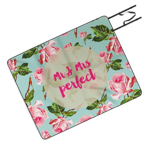 Allyson Johnson Floral Mr and Mrs Perfect Picnic Blanket