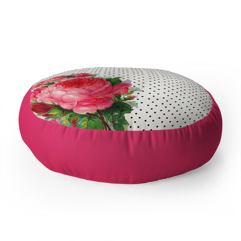 Allyson Johnson Floral Polka Dots Floor Pillow Round