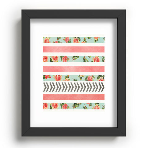 Allyson Johnson Floral Stripes And Arrows Recessed Framing Rectangle