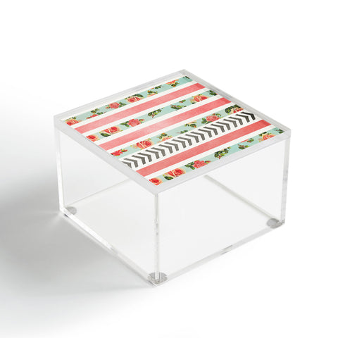 Allyson Johnson Floral Stripes And Arrows Acrylic Box