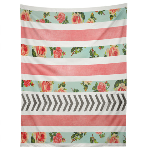 Allyson Johnson Floral Stripes And Arrows Tapestry