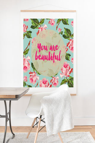 Allyson Johnson Floral you are beautiful Art Print And Hanger