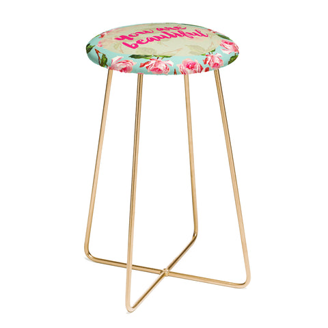Allyson Johnson Floral you are beautiful Counter Stool