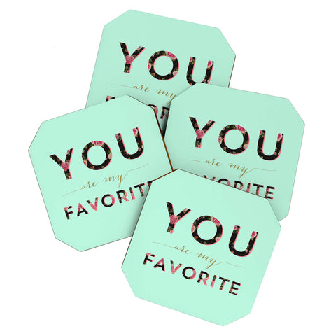 Allyson Johnson Floral you are my favorite 2 Coaster Set