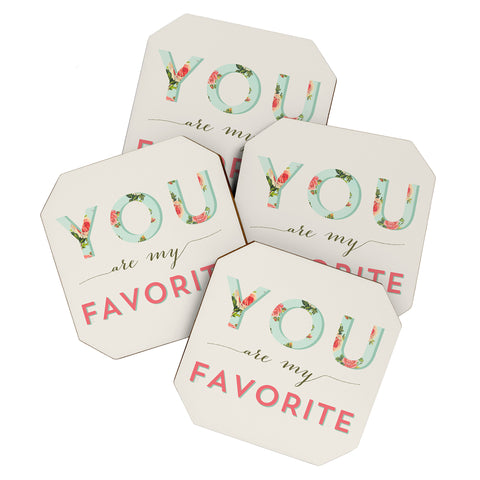 Allyson Johnson Floral You Are My Favorite Coaster Set