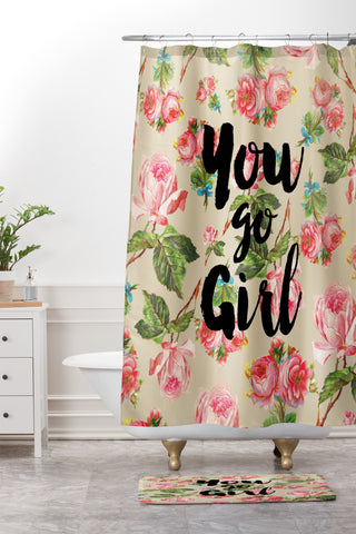 Allyson Johnson Floral You Go Girl Shower Curtain And Mat