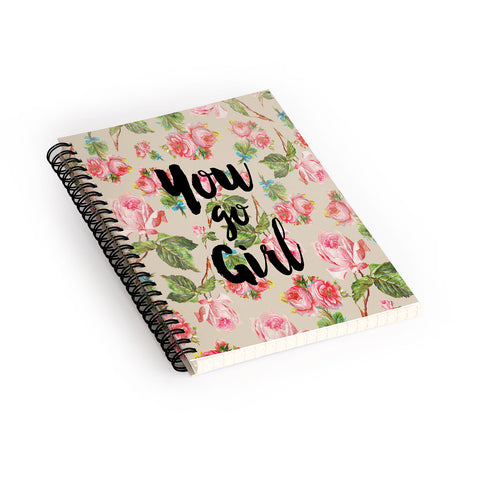 Allyson Johnson Floral You Go Girl Spiral Notebook