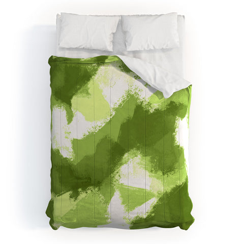Allyson Johnson Green Abstract Comforter