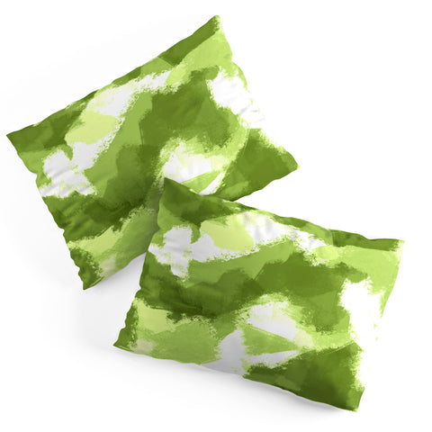 Allyson Johnson Green Abstract Pillow Shams