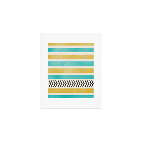 Allyson Johnson Green And Blue Stripes And Arrows Art Print
