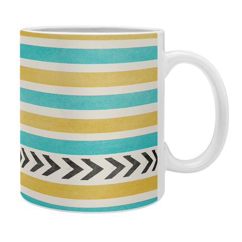 Allyson Johnson Green And Blue Stripes And Arrows Coffee Mug