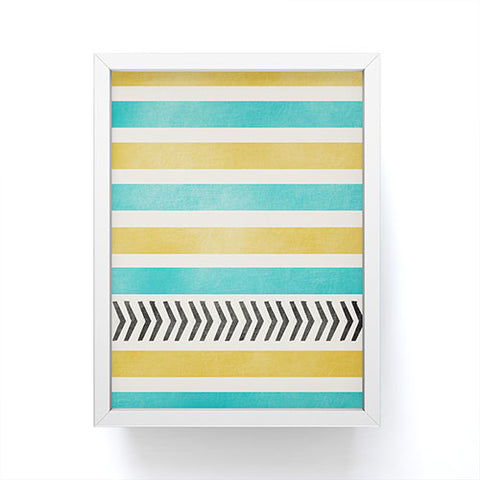 Allyson Johnson Green And Blue Stripes And Arrows Framed Mini Art Print