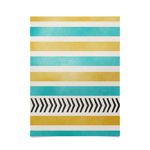 Allyson Johnson Green And Blue Stripes And Arrows Poster