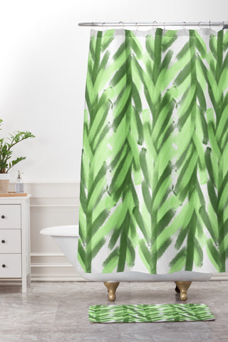 Allyson Johnson Greenery Forest Shower Curtain And Mat