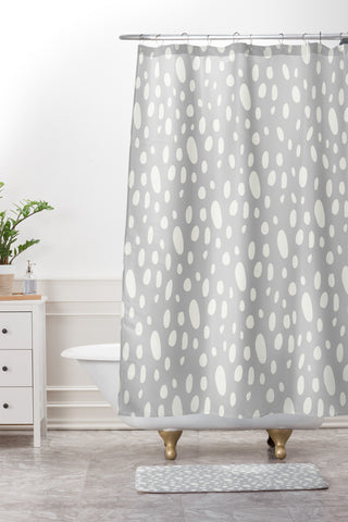 Allyson Johnson Grey Pebbles Shower Curtain And Mat