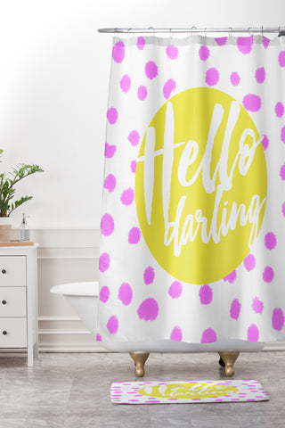 Allyson Johnson Hello Darling 1 Shower Curtain And Mat
