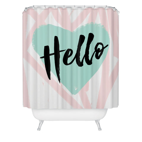 Allyson Johnson Hello Heart Mint Shower Curtain
