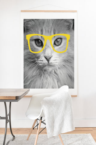 Allyson Johnson Hippest Cat Yellow Art Print And Hanger