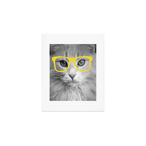 Allyson Johnson Hippest Cat Yellow Art Print