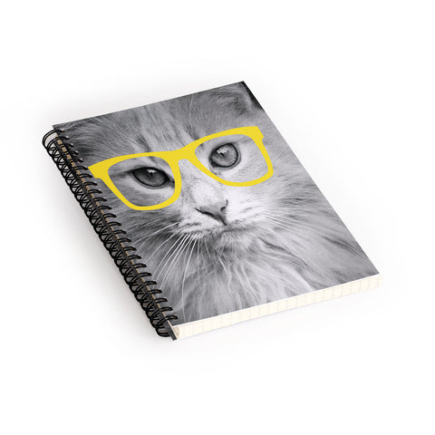 Allyson Johnson Hippest Cat Yellow Spiral Notebook
