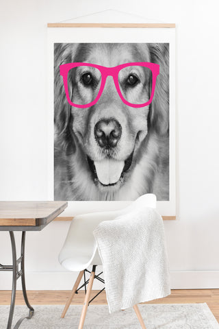 Allyson Johnson Hippest dog pink Art Print And Hanger