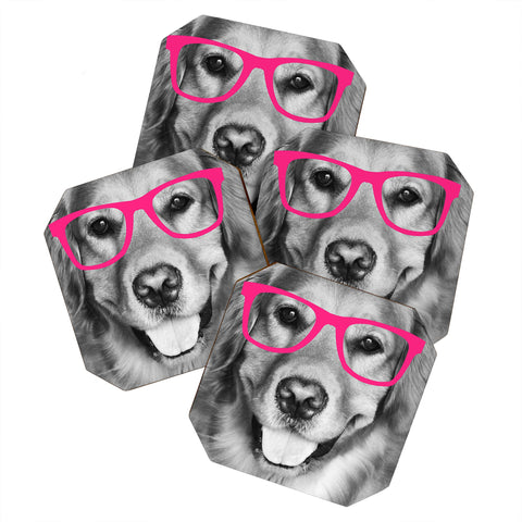 Allyson Johnson Hippest dog pink Coaster Set