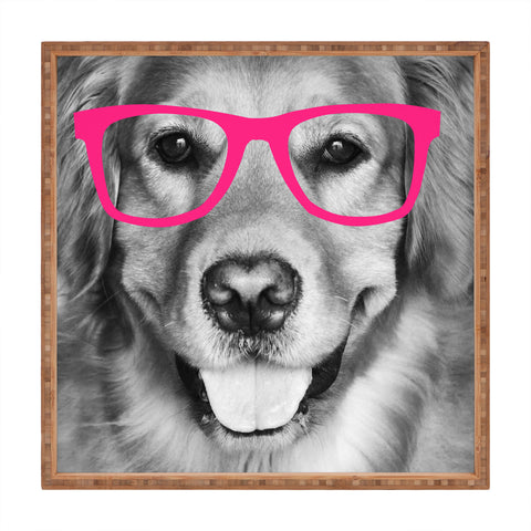 Allyson Johnson Hippest dog pink Square Tray