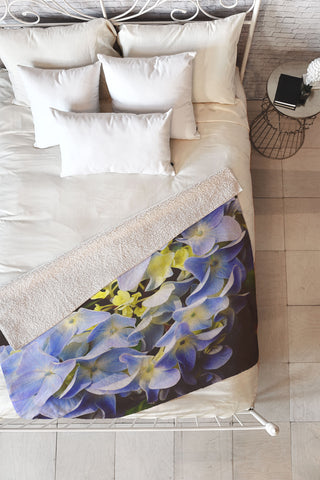 Allyson Johnson Hydrangea Flower Fleece Throw Blanket