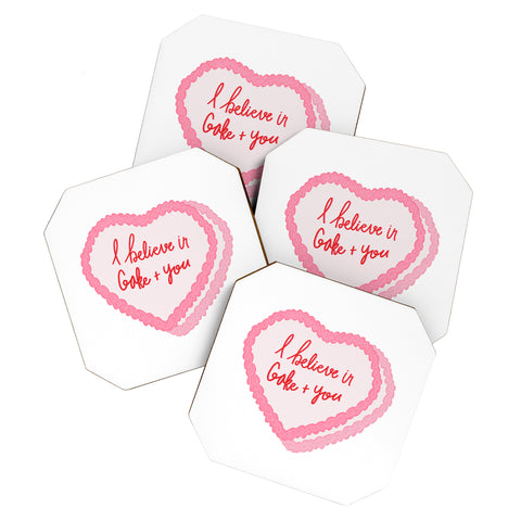 Allyson Johnson I believe in cake and you Coaster Set