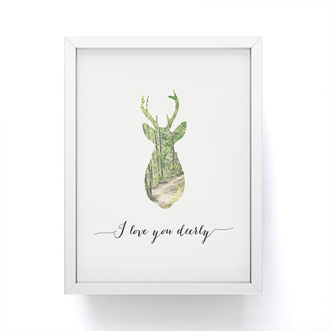 Allyson Johnson I Love You Deerly Silhouette Framed Mini Art Print