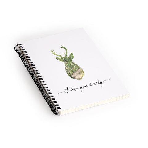 Allyson Johnson I Love You Deerly Silhouette Spiral Notebook