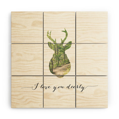 Allyson Johnson I Love You Deerly Silhouette Wood Wall Mural
