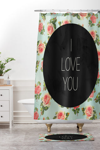 Allyson Johnson I Love You Floral Shower Curtain And Mat