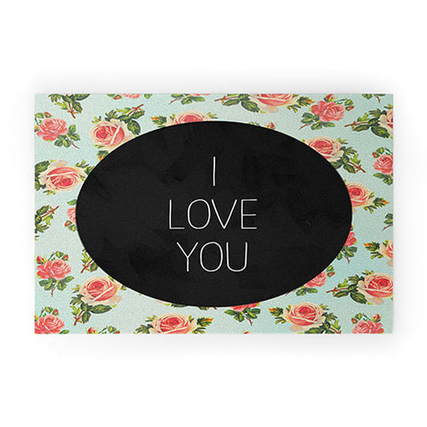 Allyson Johnson I Love You Floral Welcome Mat