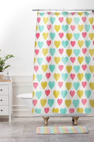 Allyson Johnson I Love You With All My Heart Shower Curtain And Mat