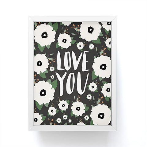 Allyson Johnson Love you floral Framed Mini Art Print